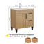 Meuble-lavabo de salle de bain de 80 cm (31,5 pouces) avec lavabo en céramique, 1 porte et 2 tiroirs, naturel