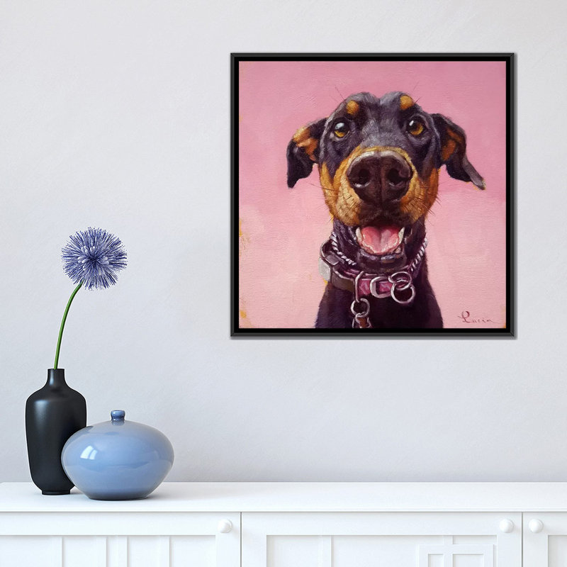 « follow your nez xii », impression sur toile, H 18 po x l 18 po x P 1,5 po, Toile avec cadre noir, Pas de tapis