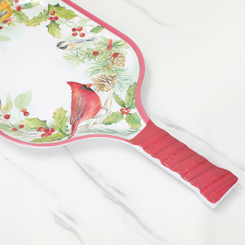 15 3/4" Pickleball Paddle Tray S2, Winter Bird