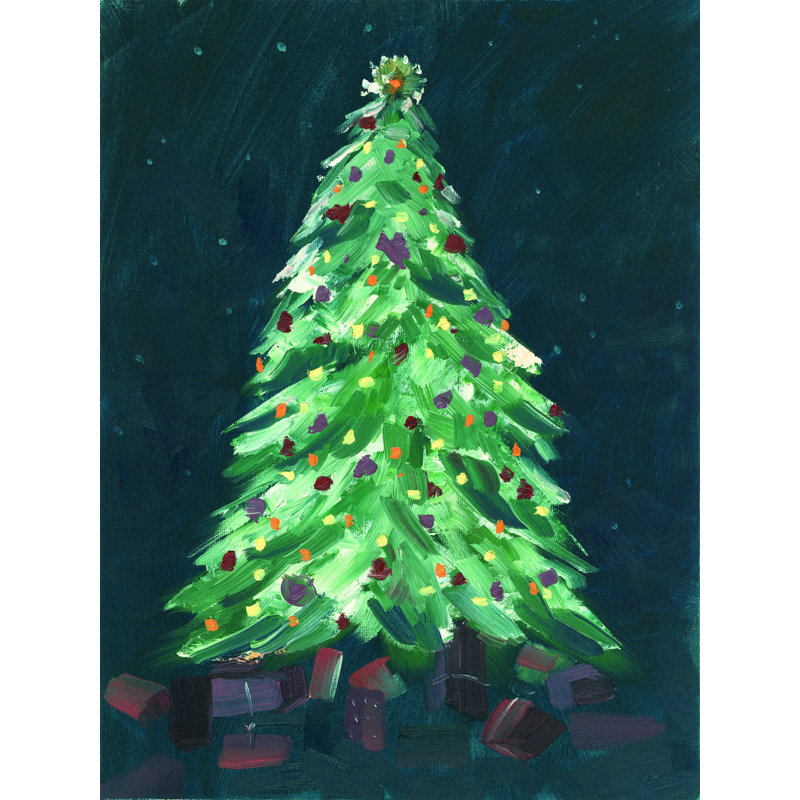 Arbre de Noël - reproduction sur toile tendue, L 12 po x H 16 po