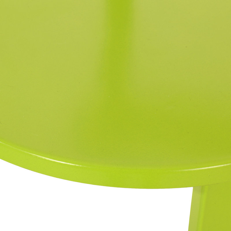 Extérieur bistro lime mat, fabrication artisanale en fer, élégant et 2 chaises et table de couleur thermolaquée, idéale pour les lieux de rencontre,