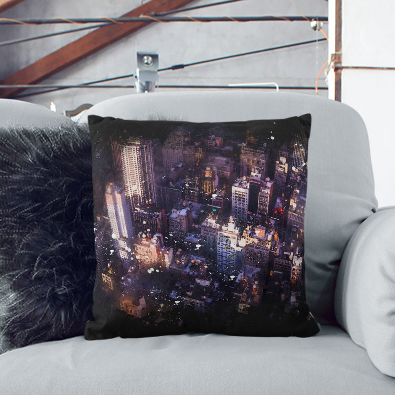 Square Throw Cushion, 40cm H x 40cm W x 15cm D, White