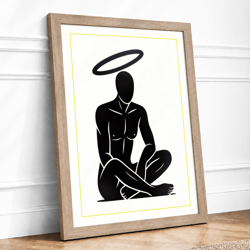 Stillness in Grace Minimalist - Framed Print, A3 - 42.0 x 29.7 cm, Oak