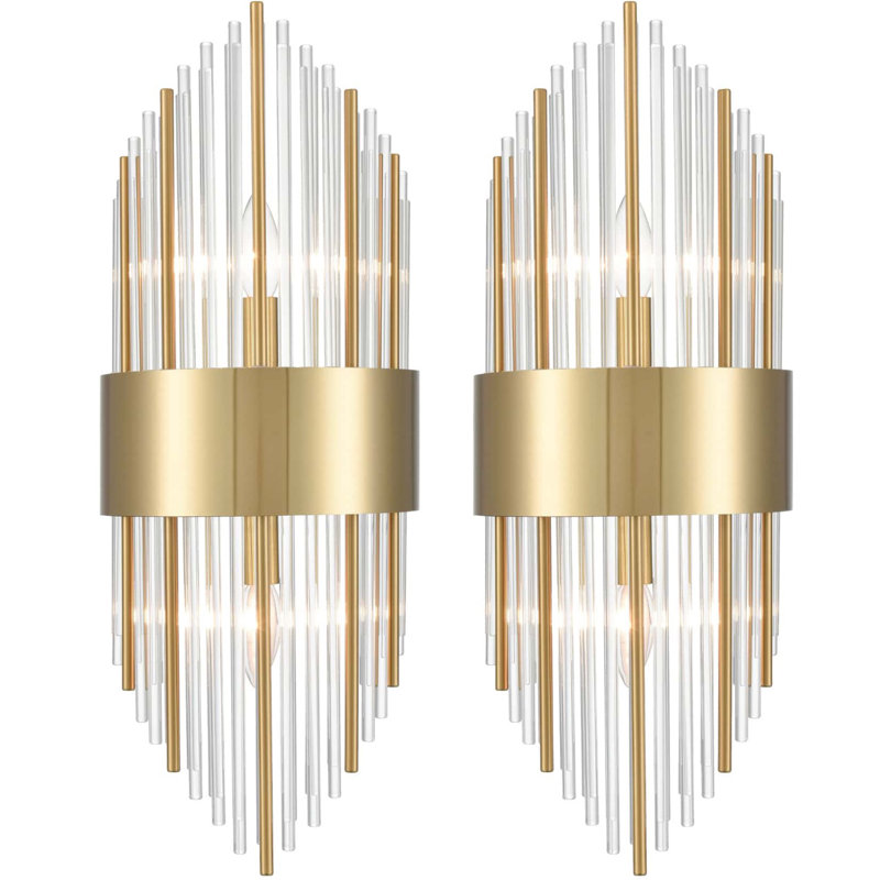 2 - Light Dimmable Vanity Light, Brass