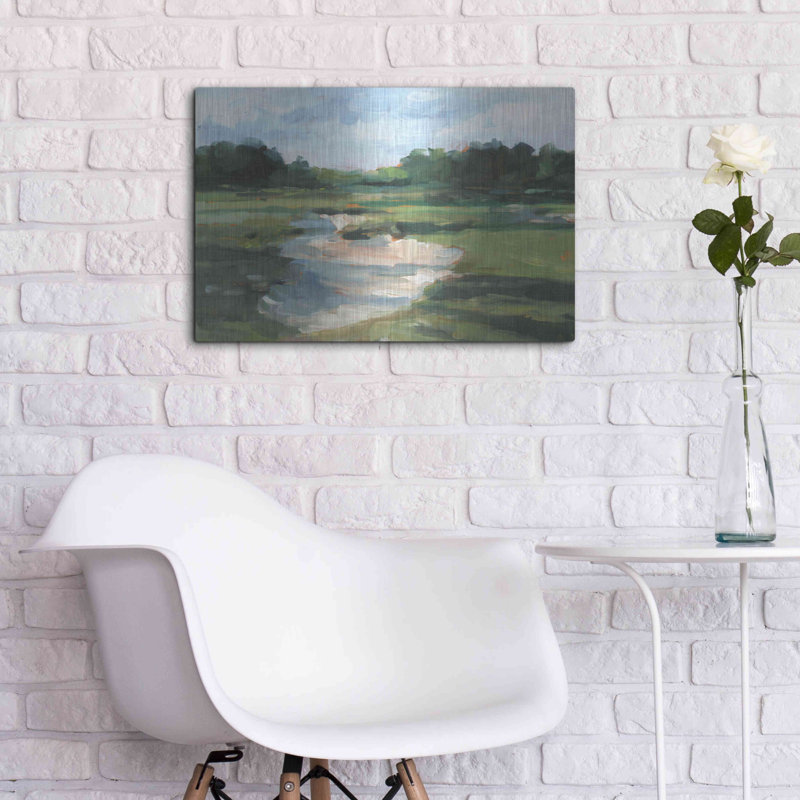«Golf Course Study I» par Katrina Pete - peinture sans cadre, H 16 po x l 24 po x P 0,13 po