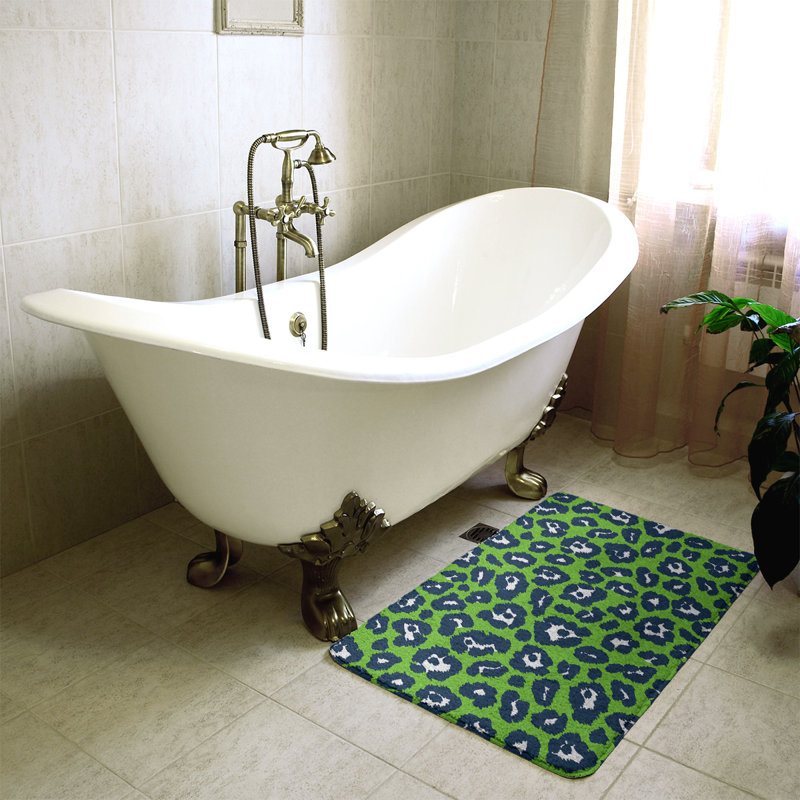 Tapis pour salle de bain Seattle football, H 0,5 po x l 21 po x L 34 po, Vert / blanc / bleu marine