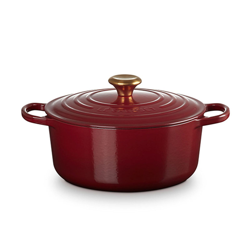 Le Creuset Signature Enameled Cast Iron Round Dutch Oven with Lid, 5.5 quarts, Sea Salt