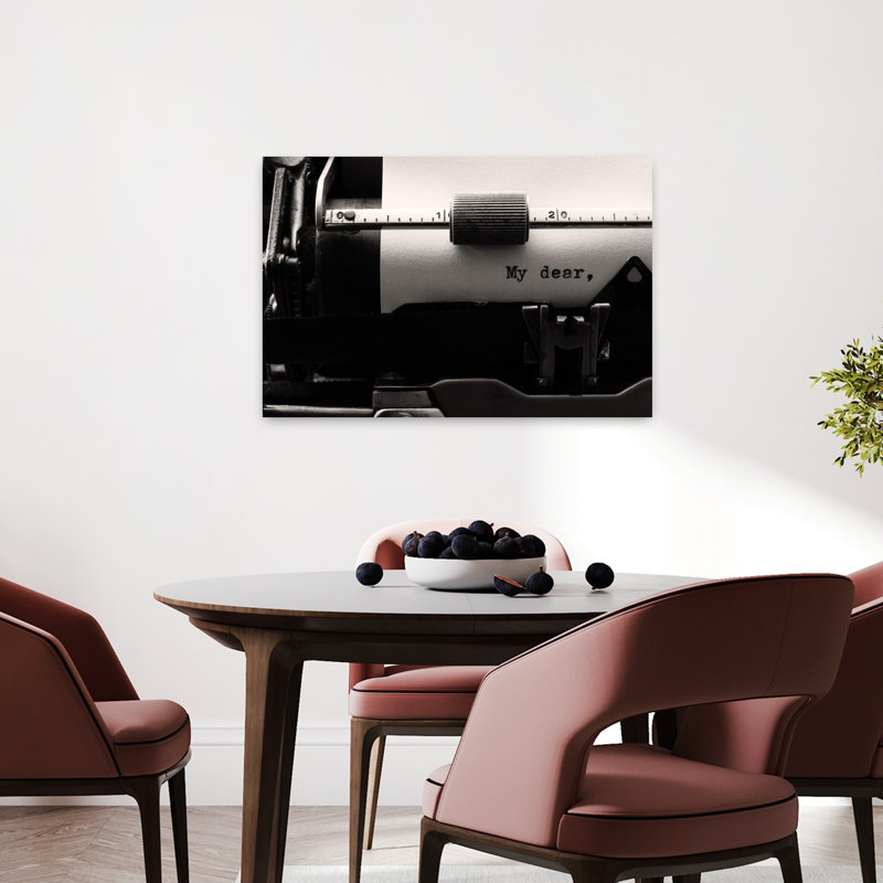 My Dear Typed Letter Classic Retro Vintage Wall Art Print by Luiz Laercio - Wrapped Canvas Print, 60.96cm H x 91.44cm W