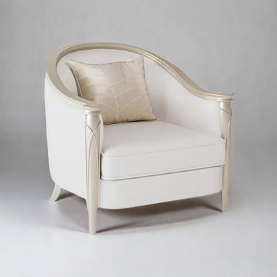Joyanna Leather Barrel Chair