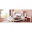Lit double en bois avec armoire et tablette tout-en-un, blanc-1045758-1045757