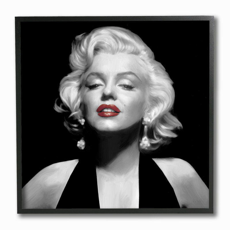 «Marilyn Red Lips Illustration» par Grace Popp - impression sur toile, H 12 po x l 12 po x P 0,5 po