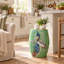 Tabouret en céramique fleur et oiseau