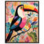 «Whimsical Toucan», art mural abstrait tropical par Art Remedy-104344959-104344964