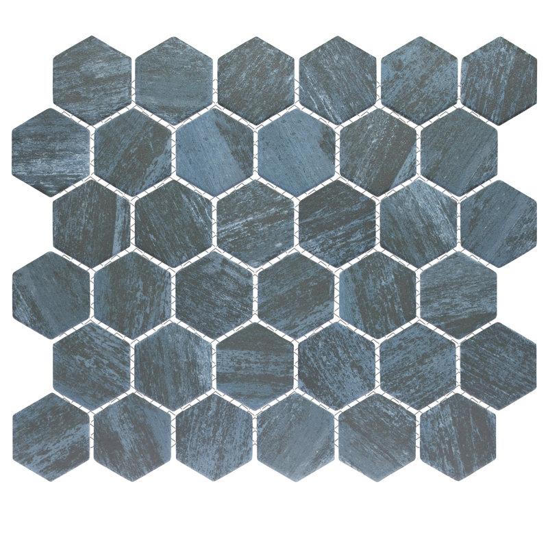 Carreau de mosaïque en porcelaine Hex 11-1 / 8 po x 12-5 / 8 po Cassis