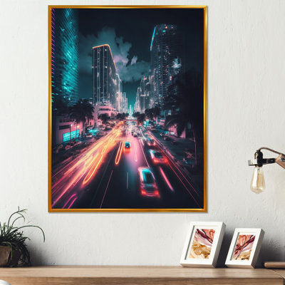 " Futuristic Miami Neon Art VI "