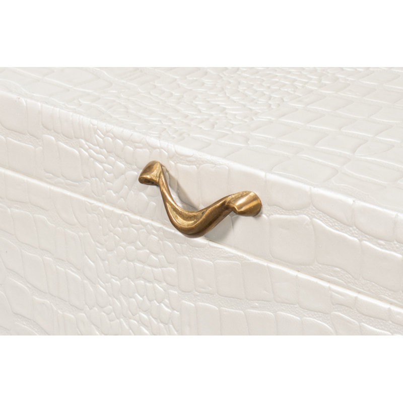 Shagreen Handmade Decorative Trunk, Ivory