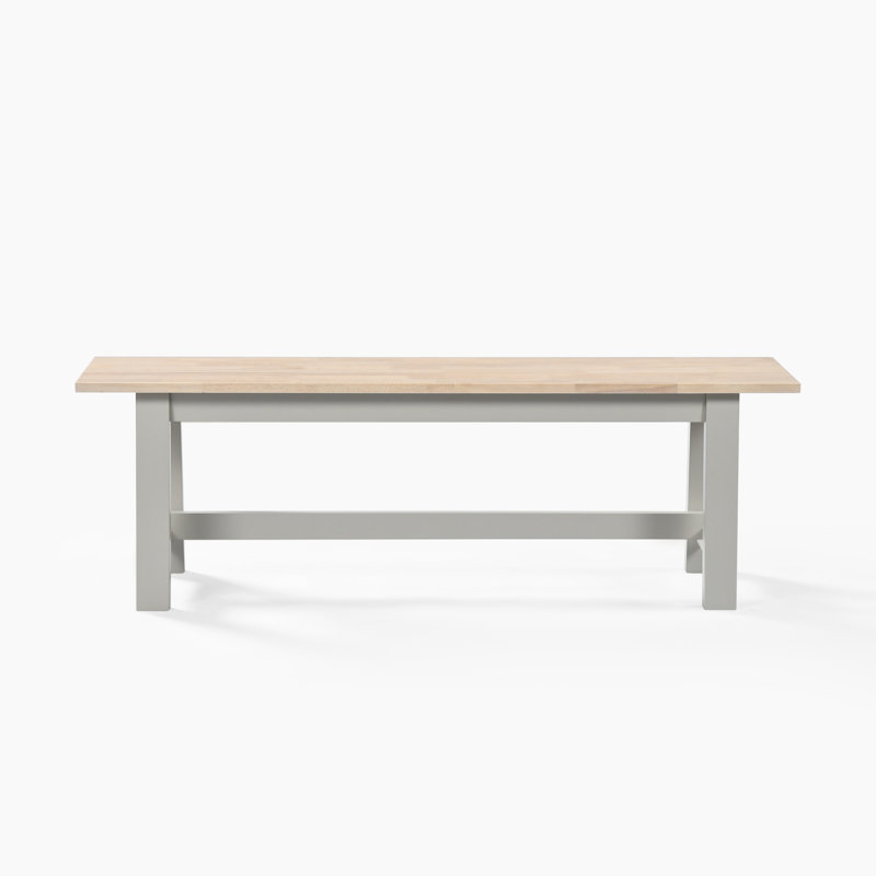 Blakeley Rectangular Trestle-Style Legs Wooden Bench - Inspired Farmhouse Style, Whitewash