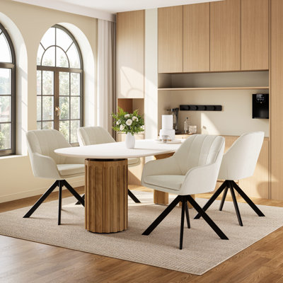 51cm H Upholstered Arm Dining Chair For Kitchen Dining Living Room