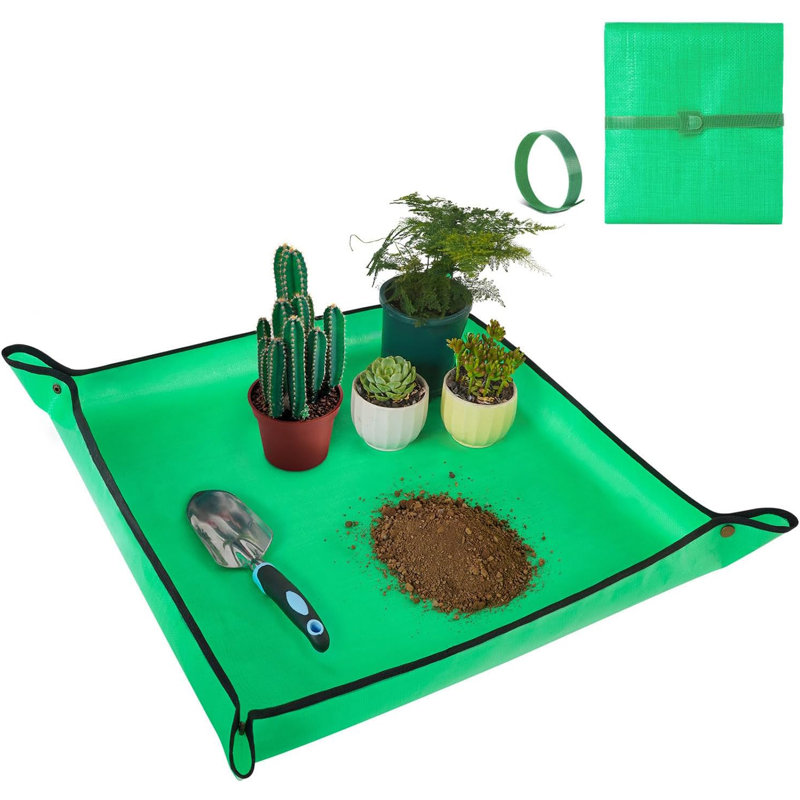 Tapis de rempotage pliable et imperméable 27 po x 27 po pour le repiquage des plantes d'intérieur et le désordre