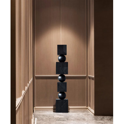 Minimalist Modern Wooden Sculpture Floor Ornament