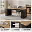 Bureau d'ordinateur bicolore de 78,74 pouces avec rangement
