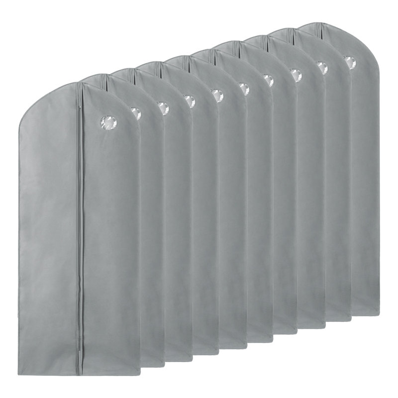 Rivington Fabric Garment Bag, 50.39" H x 23.62" W x 1.00" D, Grey