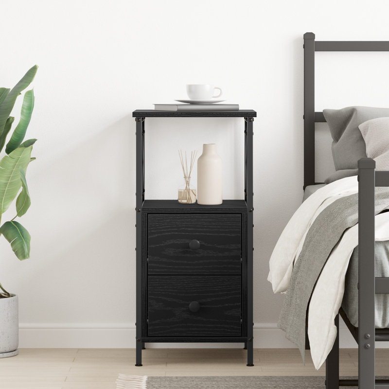 34cm W Manufactured Wood Bedside Table