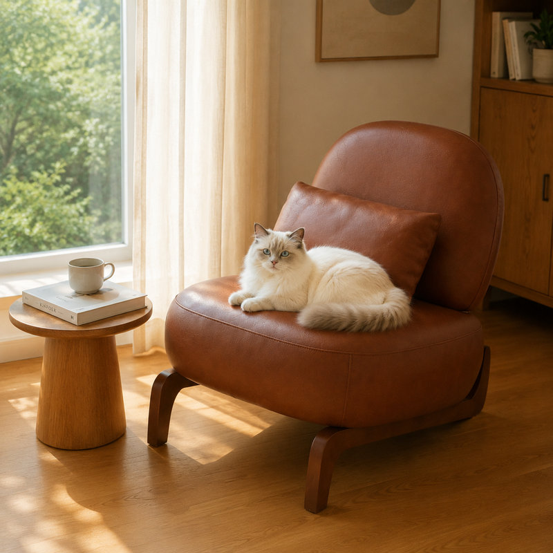 Upholstered Accent Chair, Brown