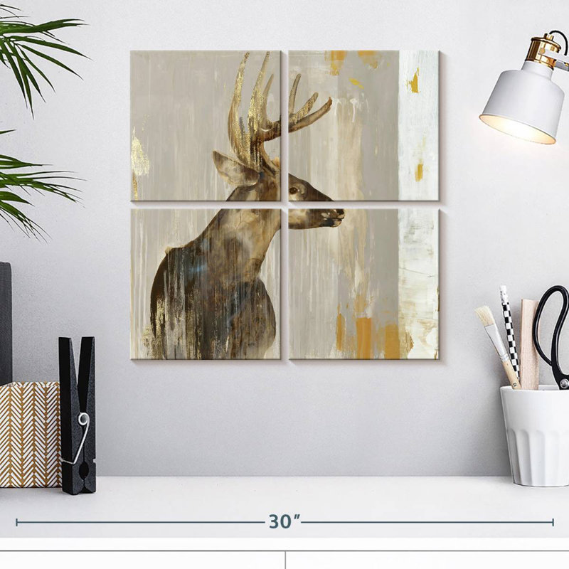 Brampt cerf II, H 18 po x l 18 po
