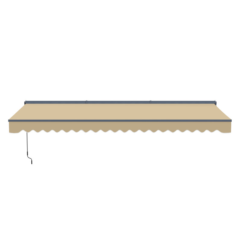 Semi-Cassette Patio Awning with LED Lights - Moroccan Collection , 16' W x 10' D, Desert Sand