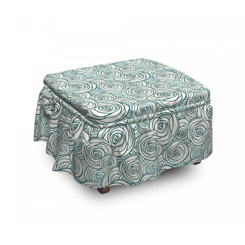 Housse pour repose-pieds doodle contours of fleurs