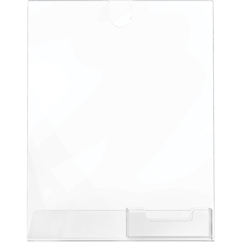 Image Plastic Sign Holder with Business Card Slot Display Rack, Clear