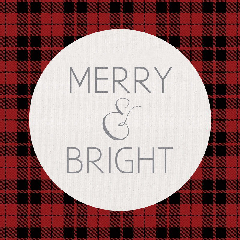 Merry Bright Red Plaid - Wrapped Canvas Print, 91cm H x 91cm W x 3.8cm D