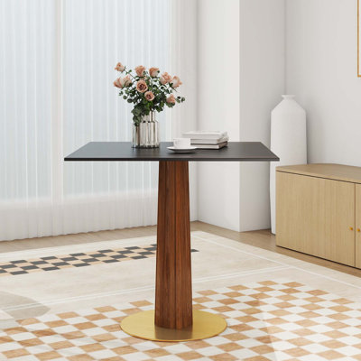 Table de salle à manger contemporaine pour 2 personnes avec pied et base en bois