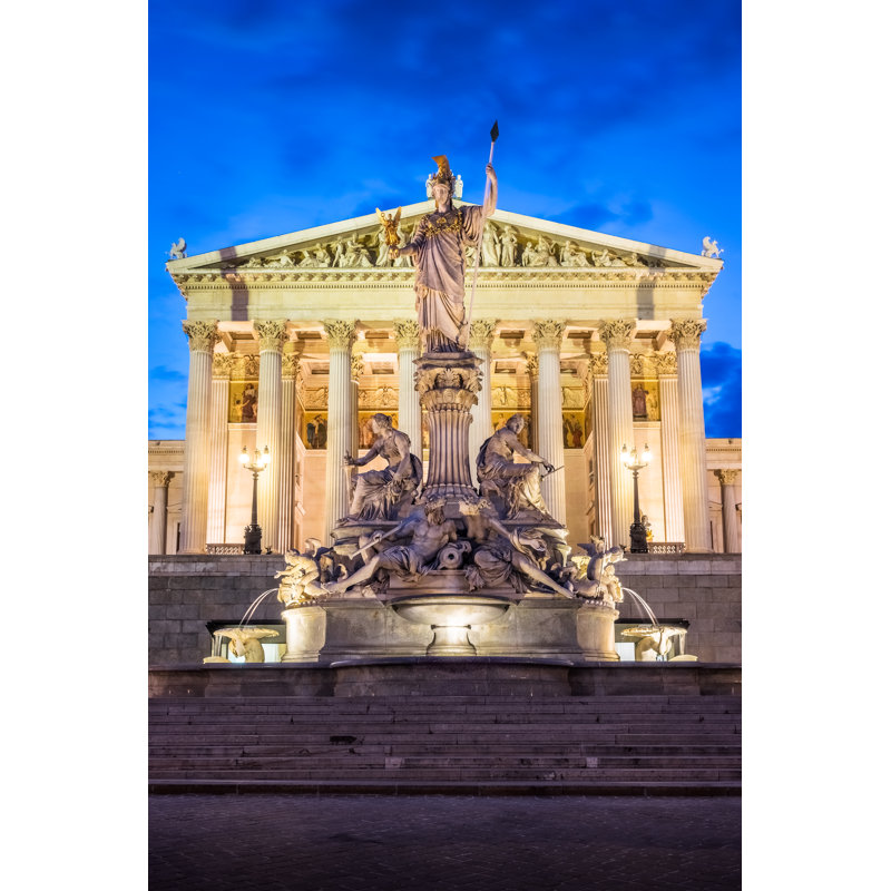 Karrara Austrian Parliament Building - Wrapped Canvas Print, 46cm H x 30cm W x 3.8cm D