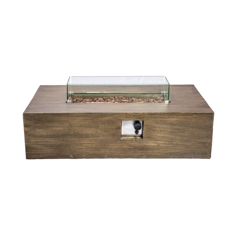 Rectangle Concrete Propane Smokeless Fire Pit