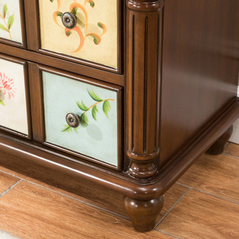 Cabinet audiovisuel peint American Country, 70.09"