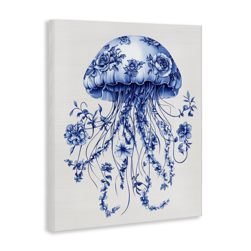 Toile «Funky Vintage Toile Jellyfish» par Designed, H 20 po x l 16 po