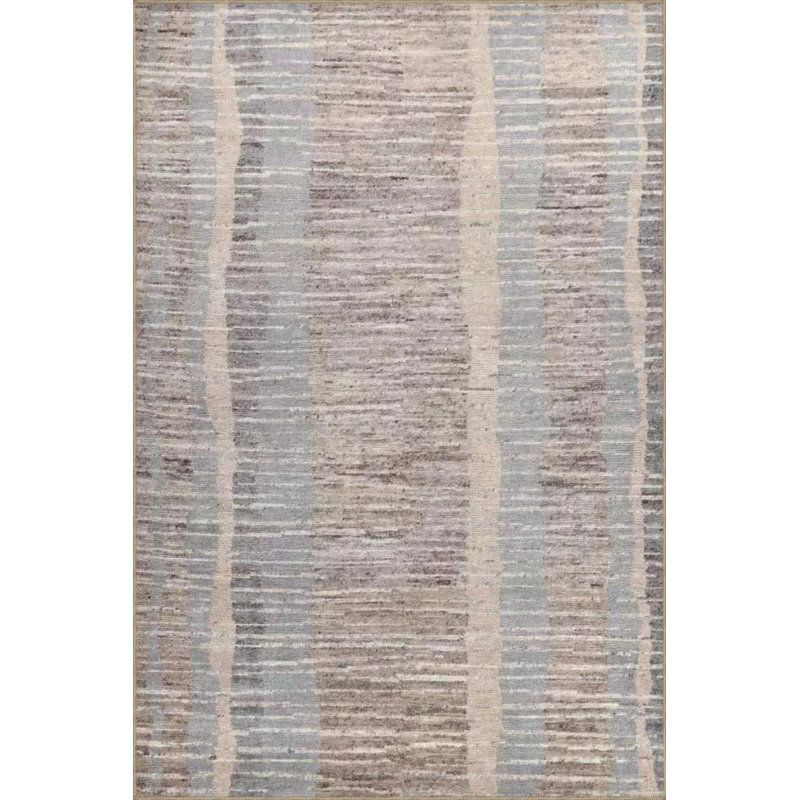 Tapis décoratif moderne avec motifs peints à rayures, Rectangle 4 pi x 5 pi 11 po