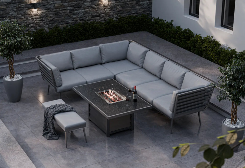 Roma 4 Seater Sol Dining Set with Terrazzo Insert