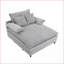Chaise longue, canapé-lit en velours côtelé gris ardoise l 54,75 po avec 2 coussins - Canapé-lit de loisirs réglable à quatre vitesses pour le salon | Structure en bois massif | Mousse & amp; Siège à ressorts ensachés-881860156