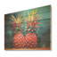 «Sunny Pop Pineapple Serenade», art sur bois d'ananas sur bois de pin naturel-101400928