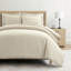Hampton Double Flange Embroidered Contrast Edge Duvet Cover 3 Pieces Set-101427135-101427138