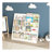 Bookshelf and Toy Storage Organizer, Multifunctional 4 Tier Wooden  Book Shelf with  Bookcase Display Stand in  Room Playroom Nursery for , ren, Toddlers