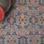 Tapis oriental rectangulaire en polyester tissé à la machine bleu / noir-70812979