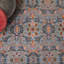 Tapis oriental rectangulaire en polyester tissé à la machine bleu / noir-70812980