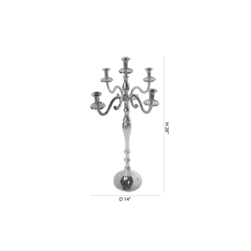 Porte-bougie en aluminium chromé