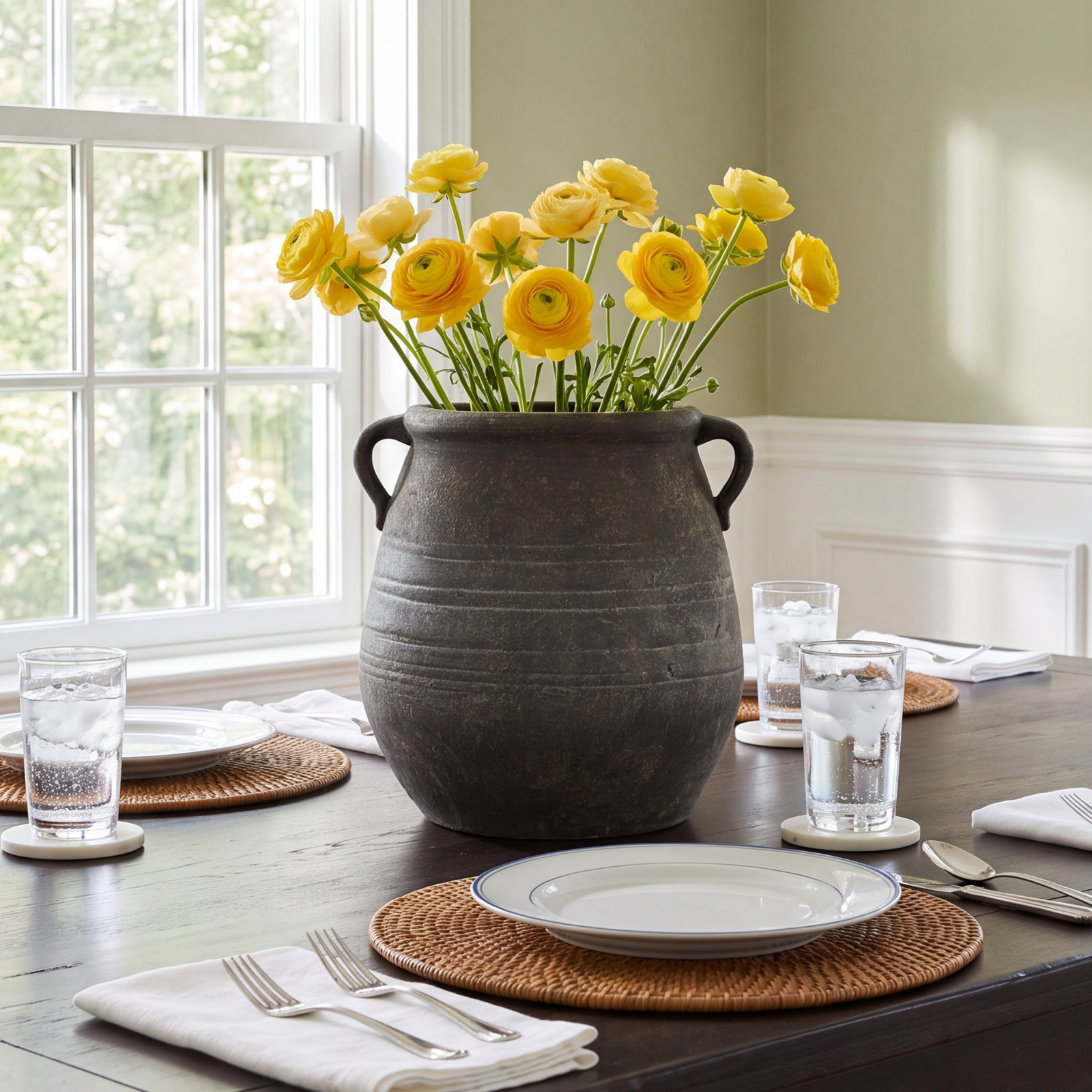 Nonie 13.75'' Terracotta Table Vase, Dark Gray