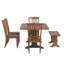 Ensemble de salle à manger Marcotte 78 po en bois massif fini chêne avec chaises à dossier à panneaux - 6 pièces, table à piètement noir antique, chaises et banc à piètement en chêne-1518945083-1518945075
