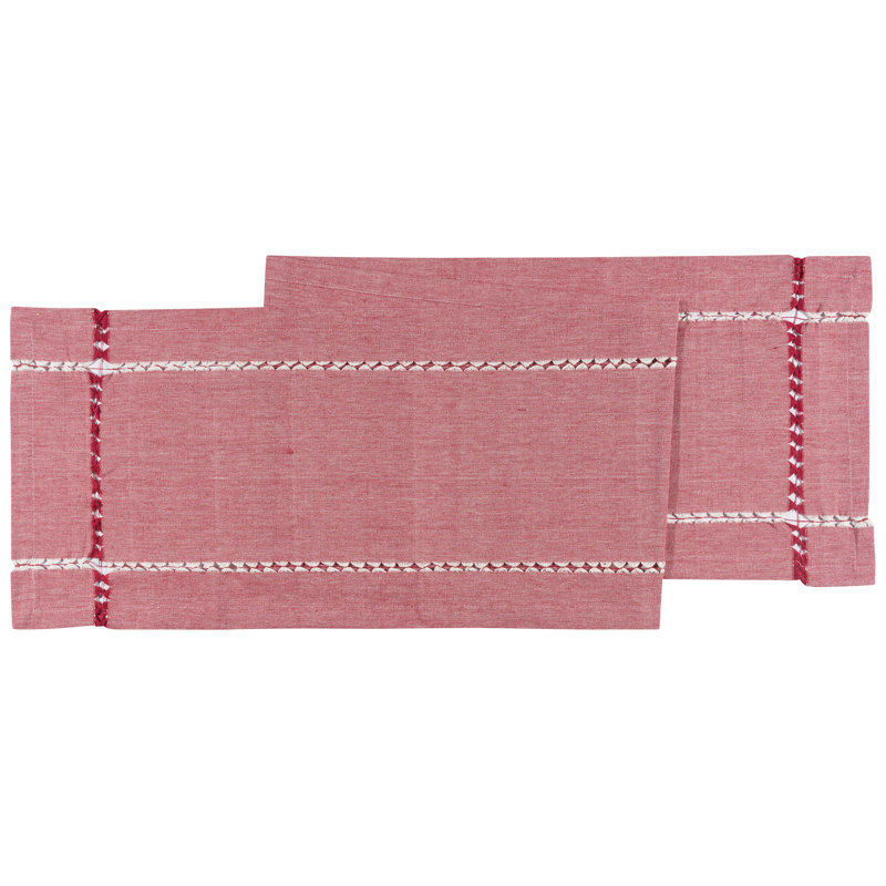 Zybert 100% Cotton Table Runner, Red